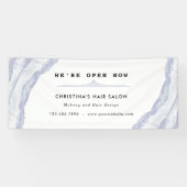 Abstracte en minimale blauwe Waterverf Spandoek (Horizontaal)