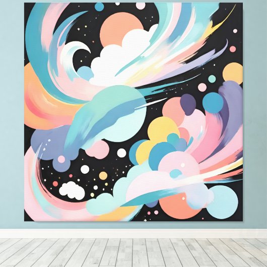 Abstracte en moderne kunst canvas afdruk (Insitu (Houten vloer))