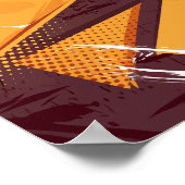 Abstracte energie in Oranje driehoeken en donkerbr Poster (Hoek)