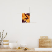 Abstracte energie in Oranje driehoeken en donkerbr Poster (Keuken)