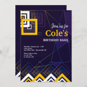 Abstracte energie-uitnodiging kaart (Voorkant / Achterkant)