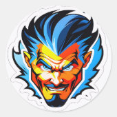 Abstracte energiestroom ronde sticker (Voorkant)