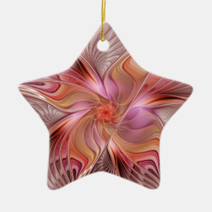 Abstracte engel kleurrijke fantasie fractale kunst keramisch ornament