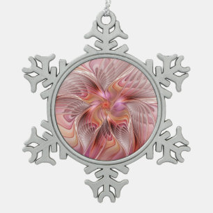 Abstracte engel kleurrijke fantasie fractale kunst tin sneeuwvlok ornament