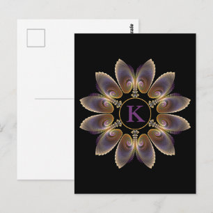Abstracte engelenvleugels mandala fractale monogra briefkaart