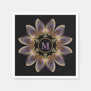 Abstracte engelenvleugels mandala fractale monogra servet
