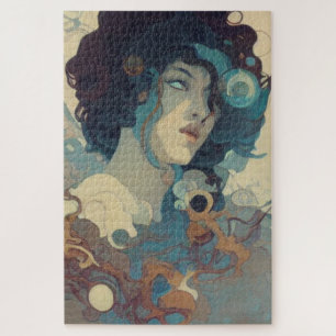 Abstracte essentie van Zen Jigzaag Puzzle Legpuzzel