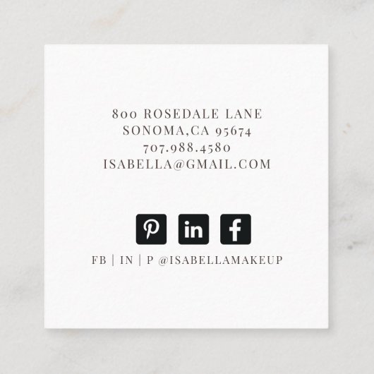 Abstracte Etheral Makeup Artist Vierkante Visitekaartje