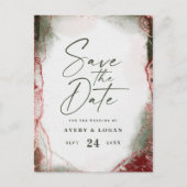 Abstracte etherische terra rosa bruiloft save the aankondigingskaart (Voorkant)