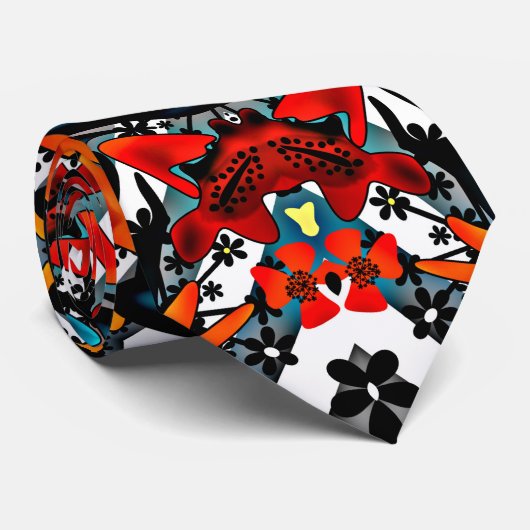 Abstracte ethno-kaleidoscopische sierafdrukmodus stropdas (Opgerold)