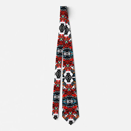 Abstracte ethno-kaleidoscopische sierafdrukmodus stropdas (Achterkant)