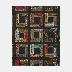 Abstracte etnische lijsten, naadloos patroon fleece deken