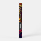 Abstracte Evening Red, Cream en Midnight Blue iPhone Hoesje (Rechterkant)