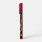 Abstracte Evening Red, Cream en Midnight Blue iPhone Hoesje (Linkerkant)