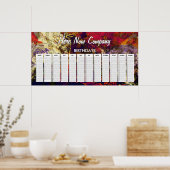 Abstracte Evening Red, Cream & Midnight Swirl Poster (Keuken)