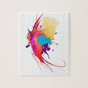 Abstracte exotische Spletters voor het verven van  Legpuzzel