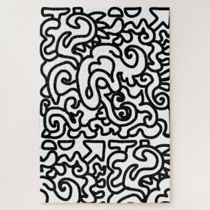 Abstracte expert zwarte en witte puzzel