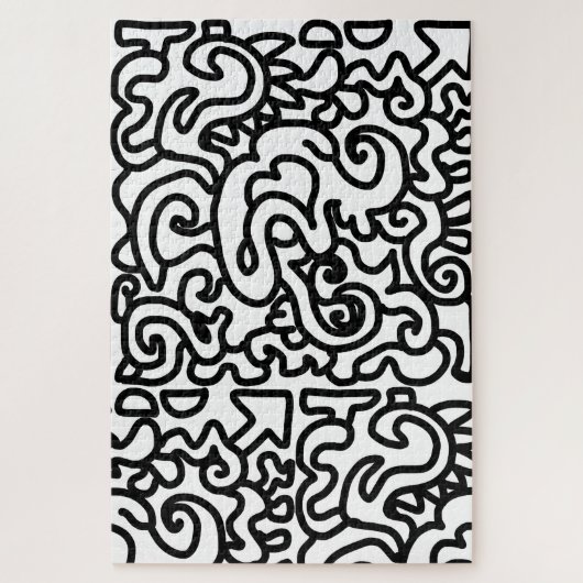 Abstracte expert zwarte en witte puzzel (Verticaal)