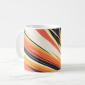 Abstracte explosie in warme tinten koffiemok (Voorkant links)