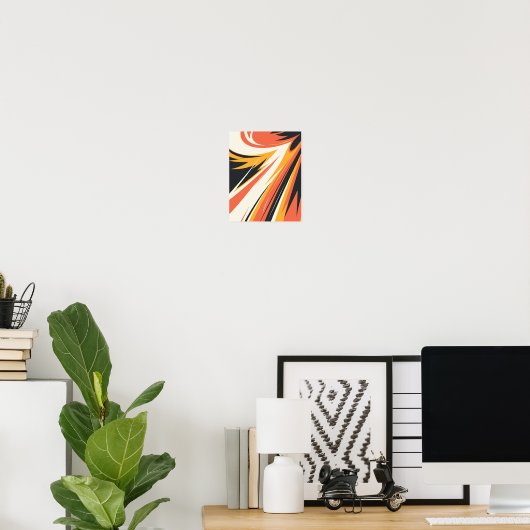 Abstracte explosie in warme tinten poster (Thuiskantoor)