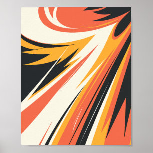 Abstracte explosie in warme tinten poster