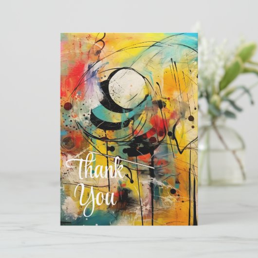 Abstracte explosie van levendige kleuren en dynami kaart (Staand voorkant)