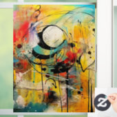 Abstracte explosie van levendige kleuren en dynami raamsticker (Huis)