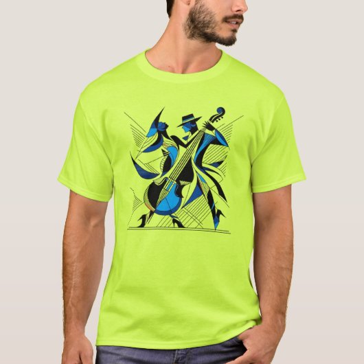 Abstracte expressie van jazz t-shirt (Voorkant)