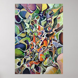 Abstracte expressionisme Chaos Theory Waterverf Poster