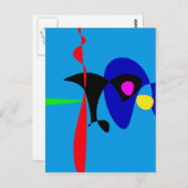 Abstracte expressionisme Eenvoudige digitale kunst Briefkaart (Voorkant / Achterkant)
