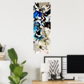 Abstracte expressionistische kunst poster (Thuiskantoor)