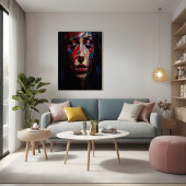 Abstracte expressionistische portretkunst perfect poster