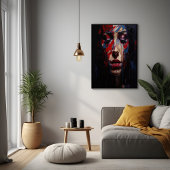 Abstracte expressionistische portretkunst poster