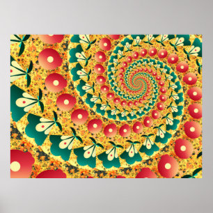 Abstracte Fans Spiral Poster