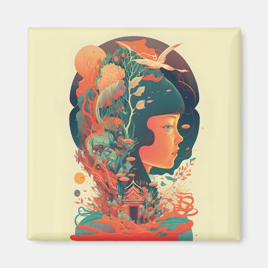 Abstracte Fantasiewereld van onmogelijke objecten Magneet (Voorkant)