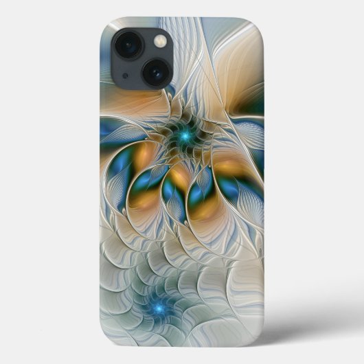 Abstracte Fantastische fractale kunst met blauw Case-Mate iPhone Case (Achterkant)