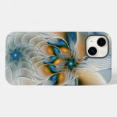 Abstracte Fantastische fractale kunst met blauw Case-Mate iPhone Case (Achterkant (horizontaal))