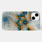 Abstracte Fantastische fractale kunst met blauw Case-Mate iPhone Case (Achterkant (horizontaal))