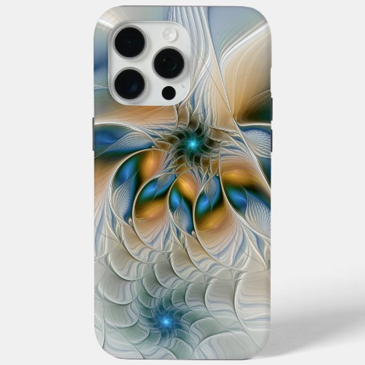 Abstracte Fantastische fractale kunst met blauw Case-Mate iPhone Case (Achterkant)