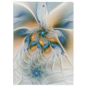 Abstracte Fantastische fractale kunst met blauw Klembord (Achterkant)