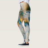 Abstracte Fantastische fractale kunst met blauw Leggings (Links)