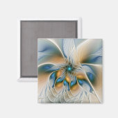 Abstracte Fantastische fractale kunst met blauw Magneet (Voorkant / Achterkant)