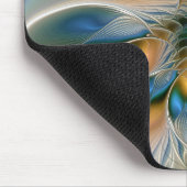 Abstracte Fantastische fractale kunst met blauw Muismat (Hoek)