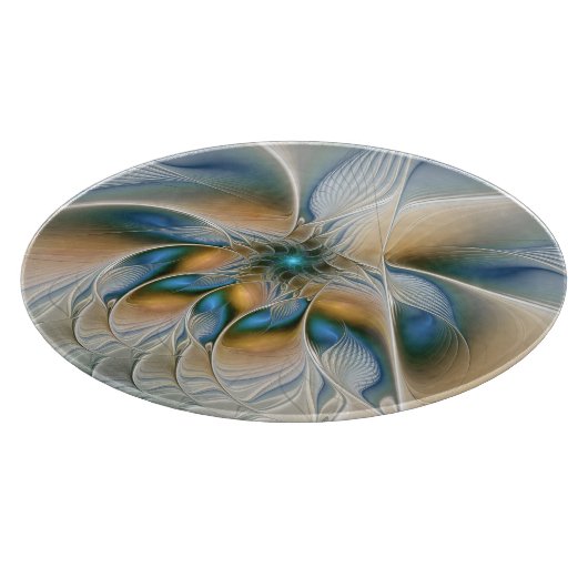 Abstracte Fantastische fractale kunst met blauw Snijplank (Hoek)