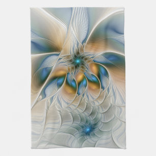 Abstracte Fantastische fractale kunst met blauw Theedoek