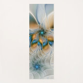 Abstracte Fantastische fractale kunst met blauw Yogamat (Voorkant)