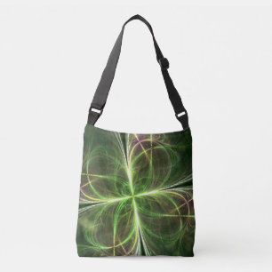 Abstracte Fantasy Four Leaves Green Clover Crossbody Tas