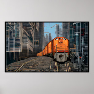 Abstracte Fast Train Poster