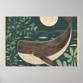 Abstracte fauvisme walvis poster (Voorkant)