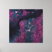 Abstracte faux Folie magenta indigo zwart Canvas Afdruk (Voorkant)